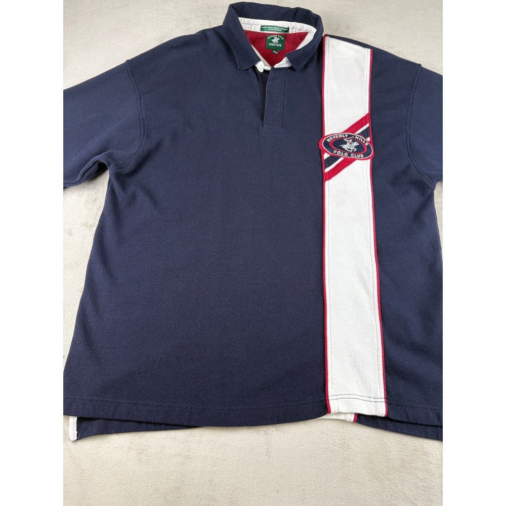 Vintage V2K Beverly Hills Polo Club Men's XL Rugby Polo Shirt Embroidered Y2K